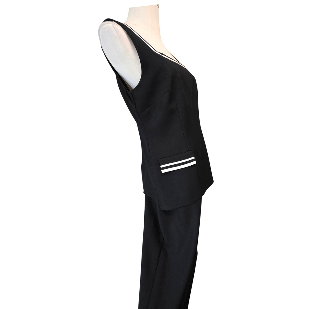 Jessica Howard Skirt Set Womens 8 Black Excellent Nautical Tunic Maxi Vintage - Picture 10 of 13